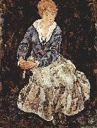 Egon Schiele Portrat der Edith Schiele, sitzend oil painting on canvas